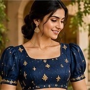 Royal Blue Silk Blouse